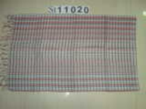 Viscose Check design with fringes.